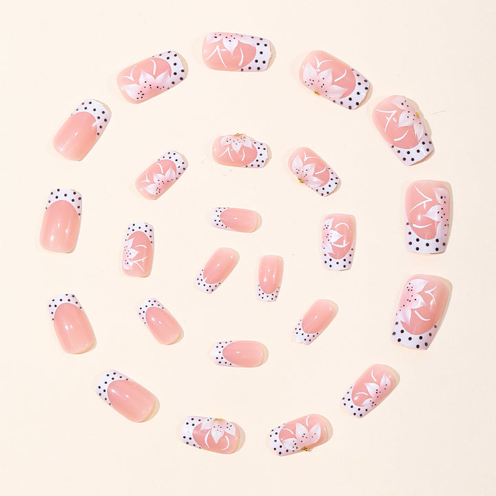 Floral French Tip Acrylic Nail Art Kalsten