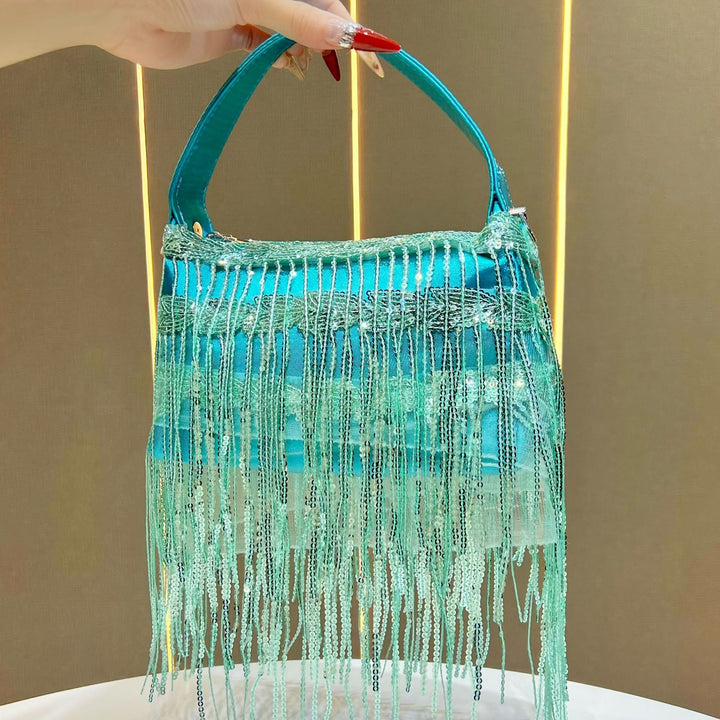 Fringe Detail Evening Handbag