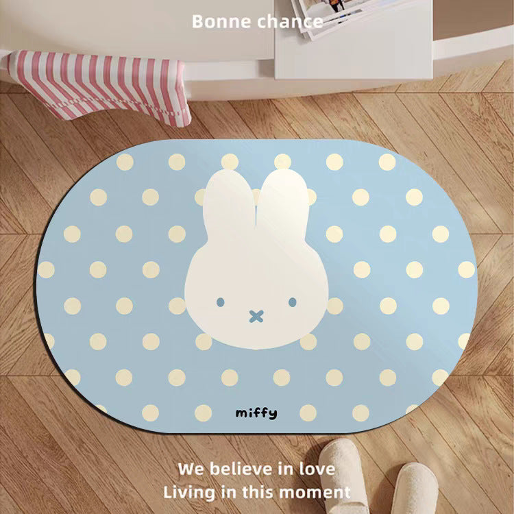 Cute Cartoon Rabbit Themed Area Rug