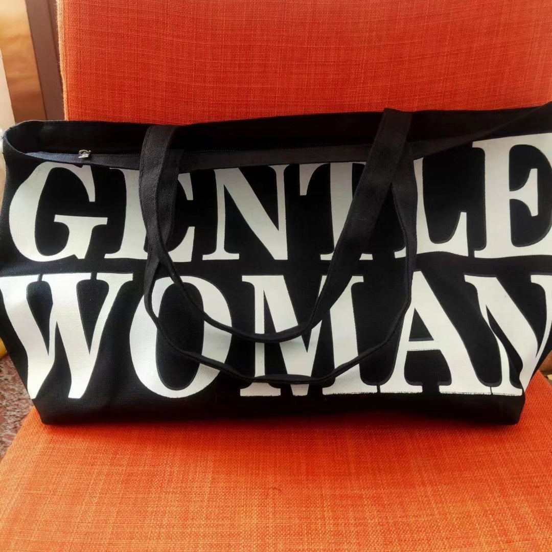 Fashionable cotton bag with striking lettering Kalsten