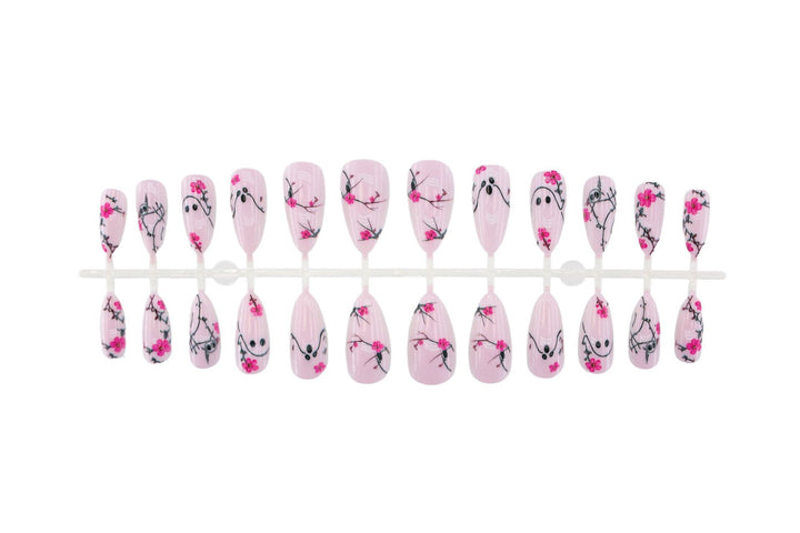 Artificial nail set with playful ghost and flower motifs Kalsten