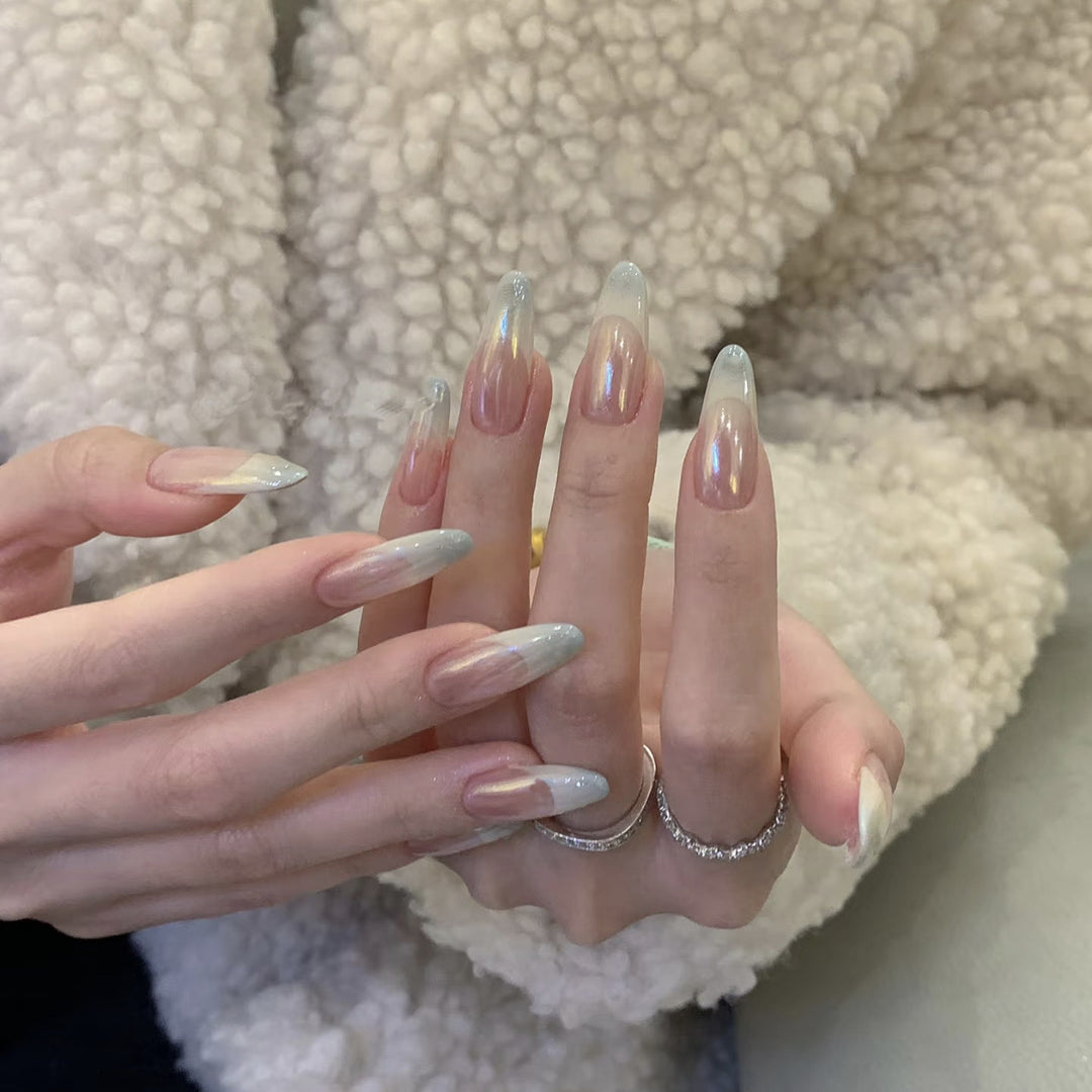Ombre Stiletto Press-On Nails with Iridescent Finish Kalsten