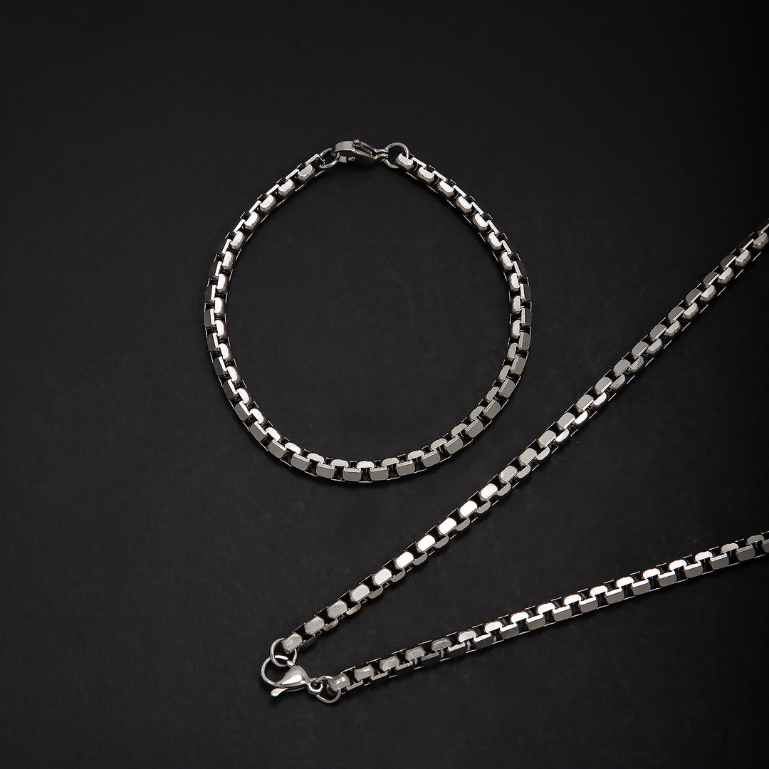 Stainless Steel Chain Necklace and Bracelet Set Kalsten