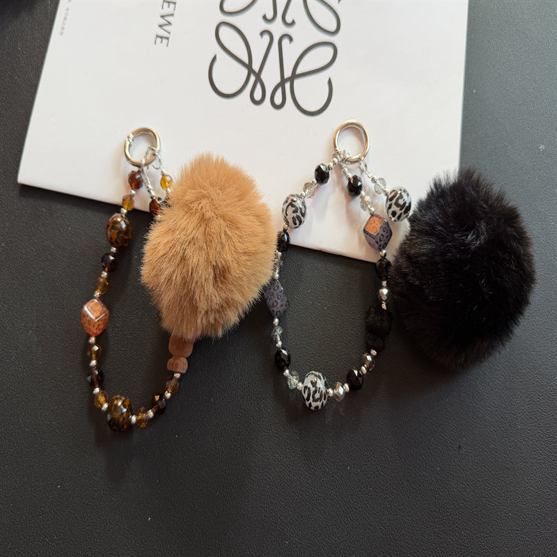 Playful Faux Fur Pom Pom Keychain Kalsten
