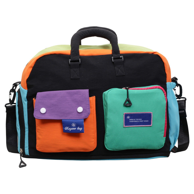 Colorful Multi-Pocket Messenger Bag Kalsten