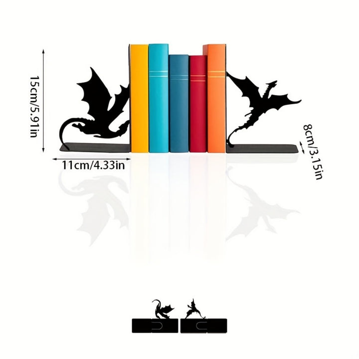Dragon-Themed Metal Bookends