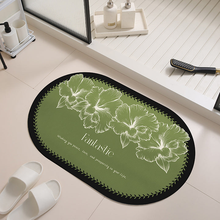 Floral Design Anti-Slip Bath Mat Kalsten