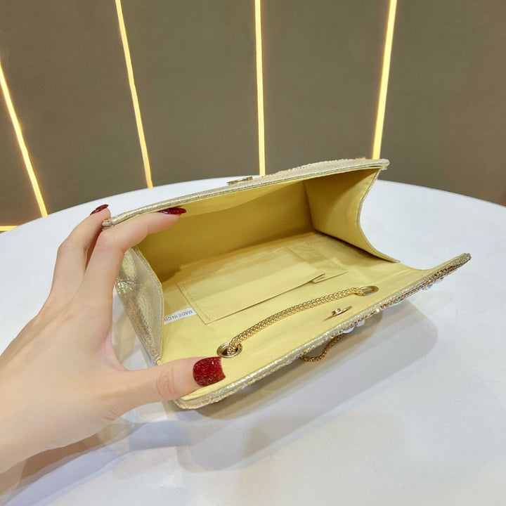 Elegant Crystal-Embellished Evening Clutch