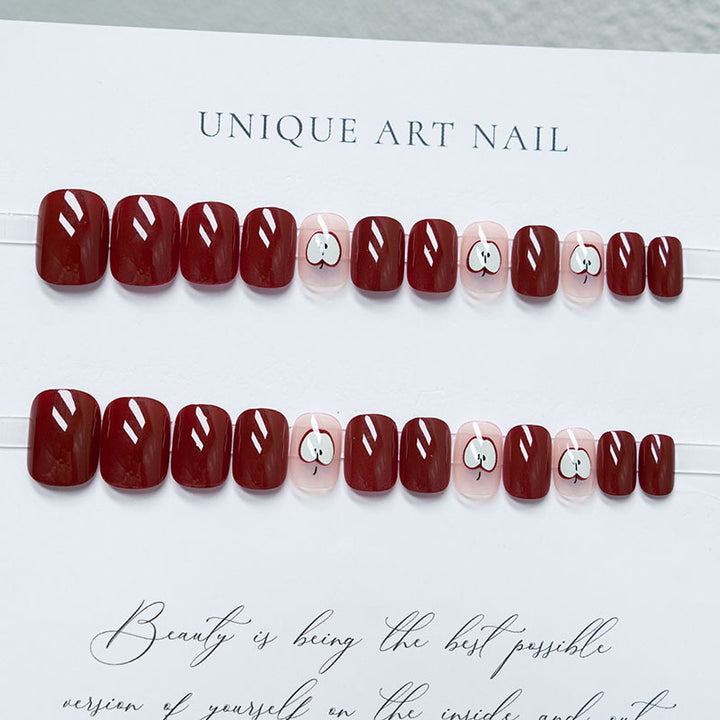 Creative Apple-Themed Nail Art