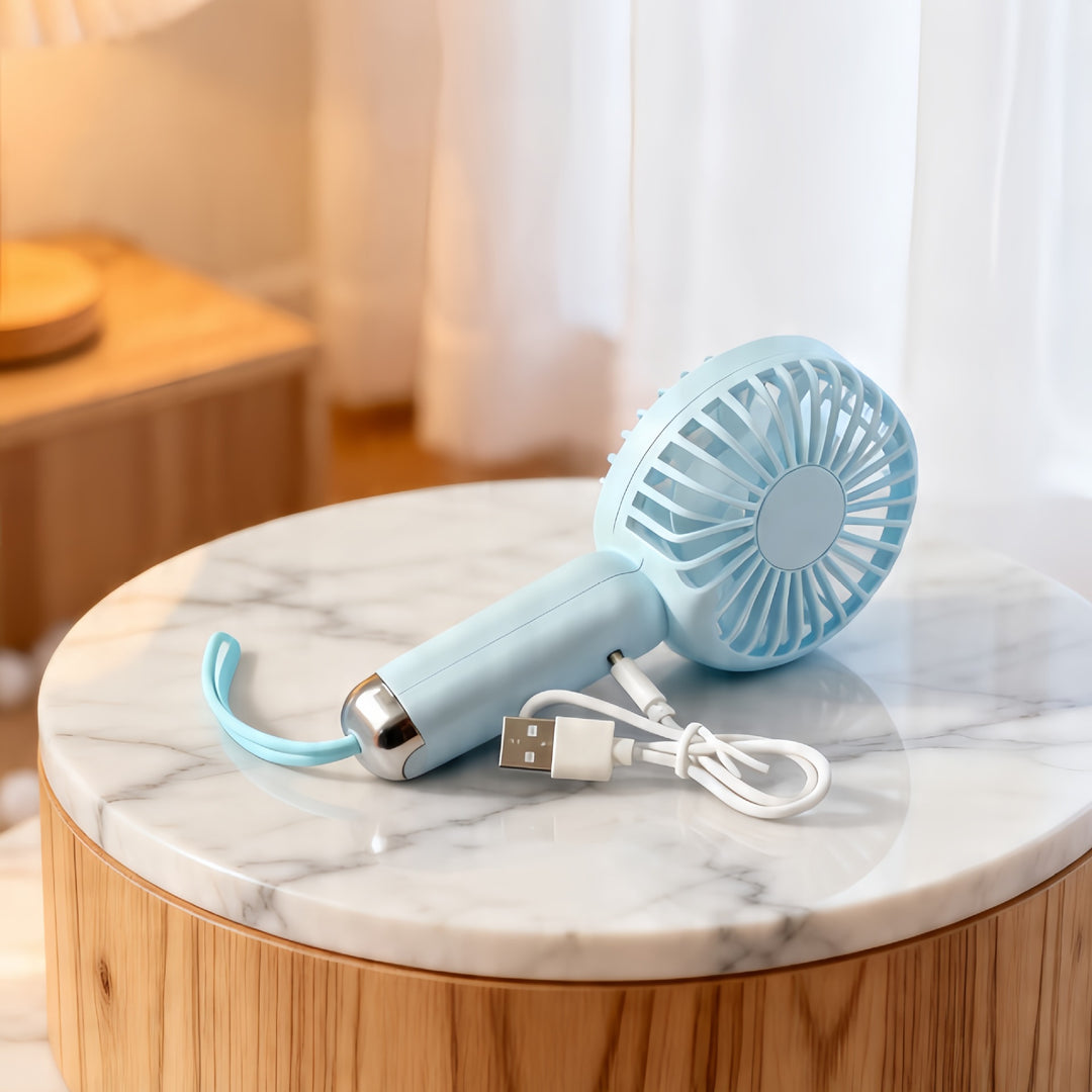 Women portable handheld fan with USB charging function and ergonomic design Kalsten