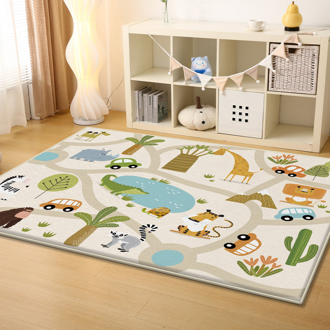 Playful Road-Themed Area Rug Kalsten