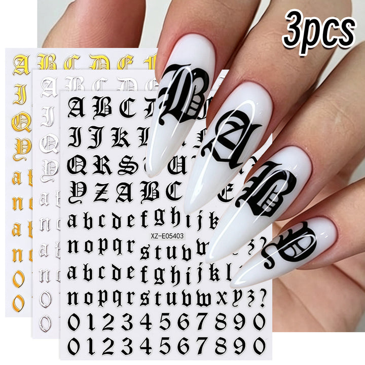 Decorative Nail Art Letter Stickers