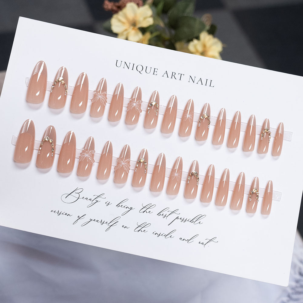 Decorative Floral Press-On Nails Set