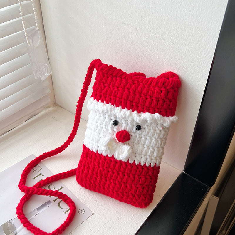 Cute Santa-Themed Crochet Mini Backpack