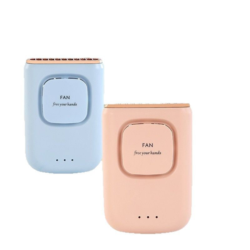 Women's nan compact rechargeable portable handheld fan with built in powerbank and foldable stand Kalsten