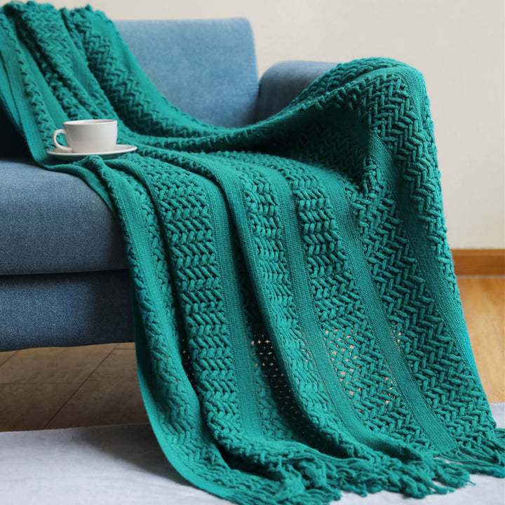 Premium Handcrafted Fringe Throw Blanket Kalsten
