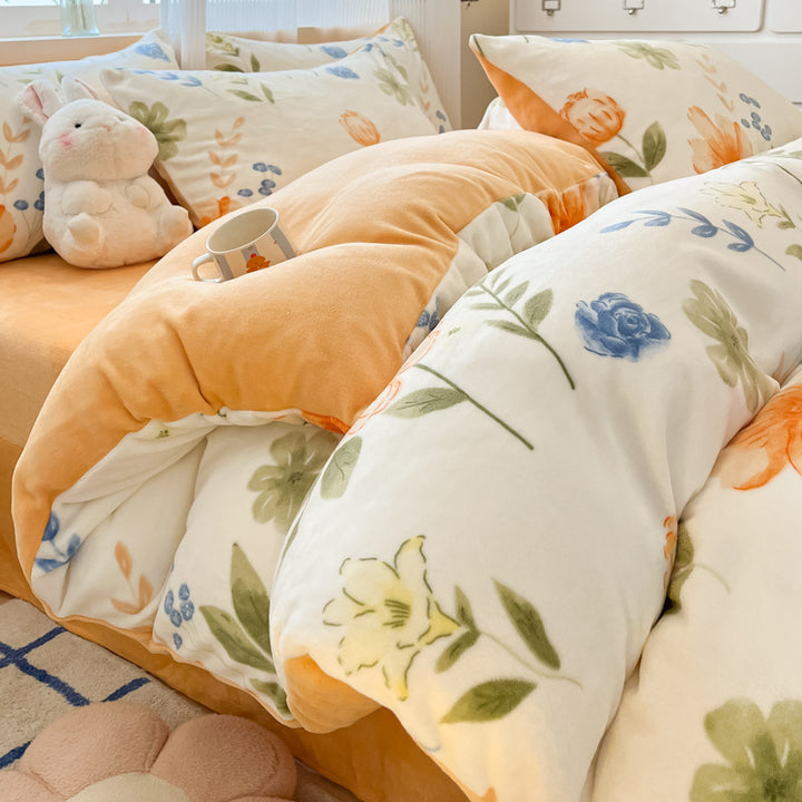Plush Reversible Microfiber Comforter Set With Oversized Bolstered Body Pillow And Geometric Print