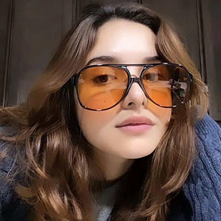 Women's fashionable square sunglasses with wide frame Kalsten