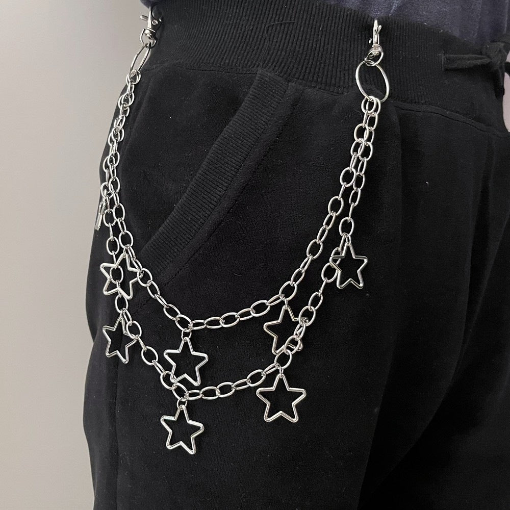 Fashionable chain belt with star pendants Kalsten