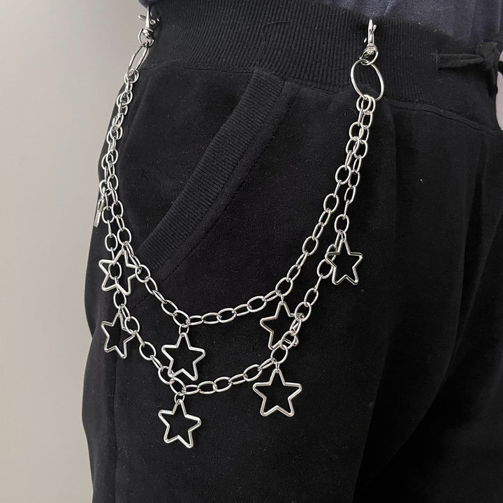 Fashionable chain belt with star pendants Kalsten