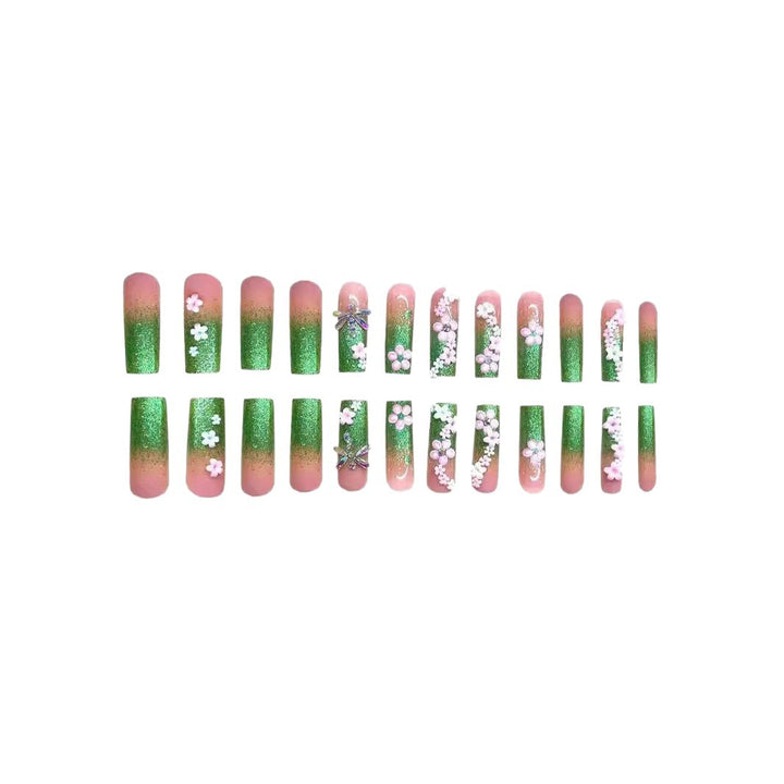 Floral Garden Acrylic Nail Art Extensions Kalsten