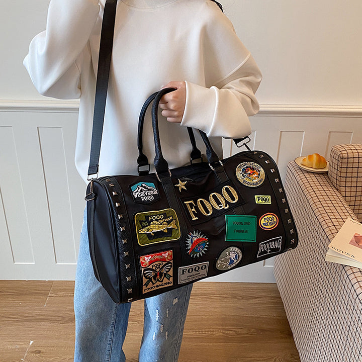 Stylish Patchwork Weekend Duffel Bag Kalsten