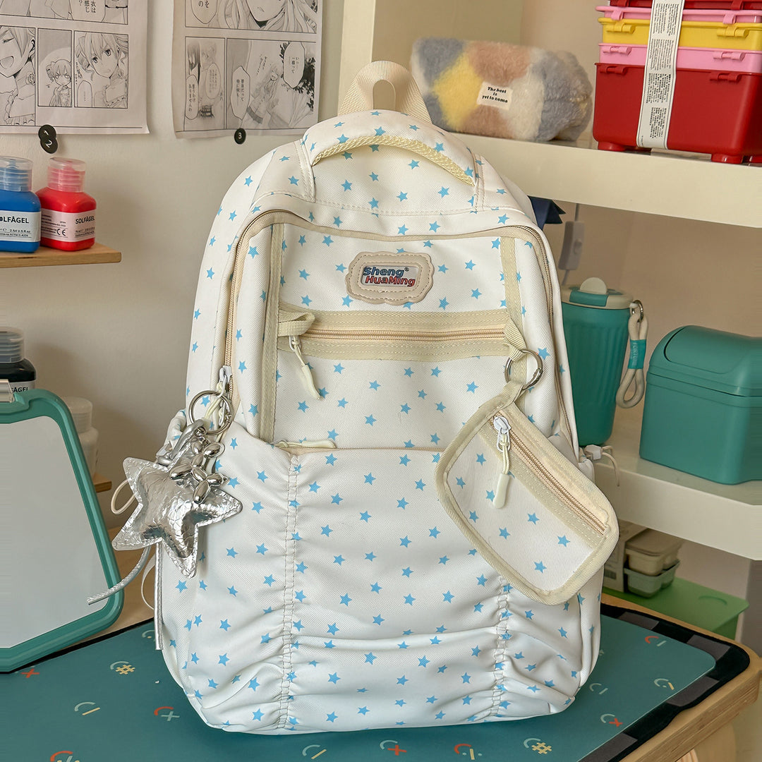 Stylish Multi-Pocket Backpack with Star Accents Kalsten
