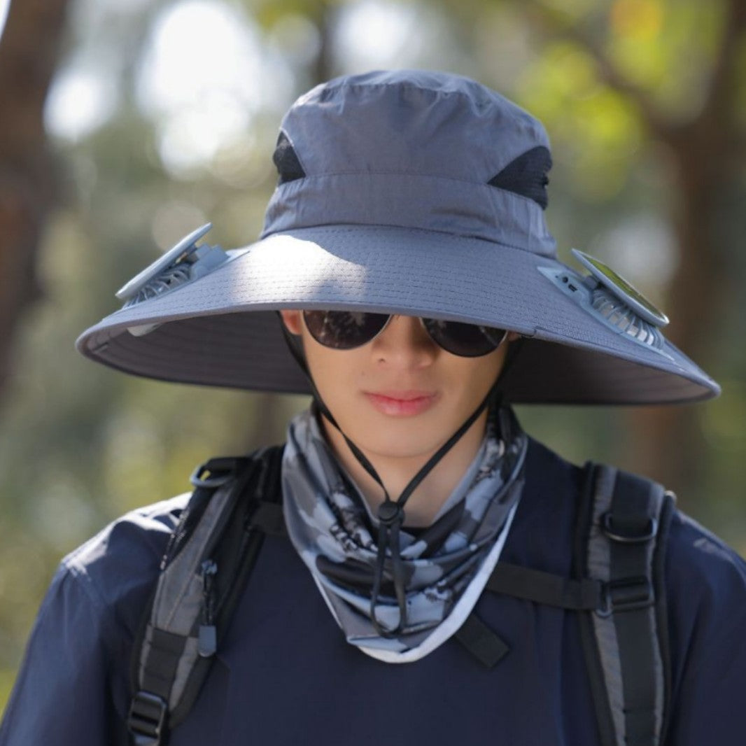 tactical fishing hat with wide brim, mesh ventilation and adjustable chin strap Kalsten