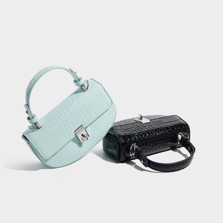 Crocodile Embossed Mini Handbag