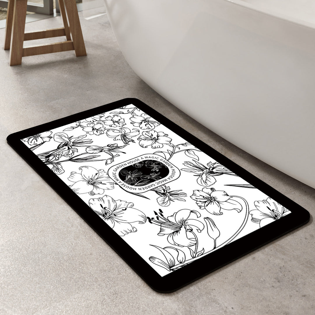 Floral Art Bathroom Mat Kalsten