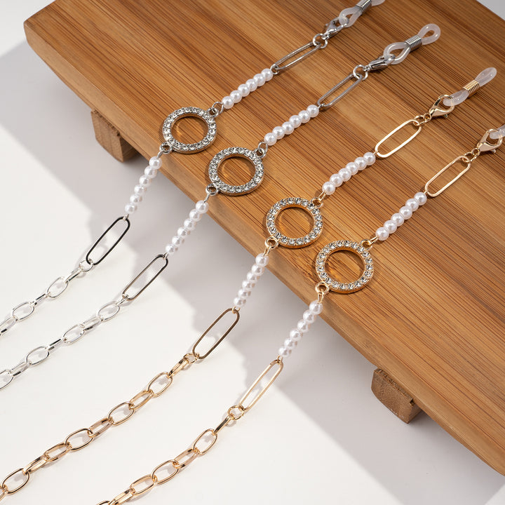 Glamorous Pearl-Embellished Eyewear Chain kalsten
