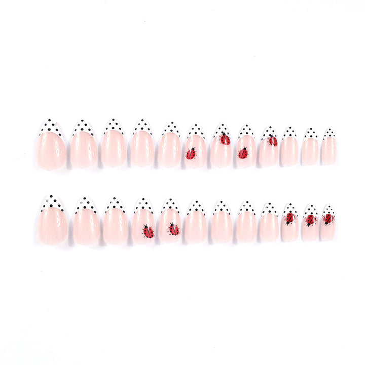 Ladybug-Themed Acrylic Nail Art Kalsten
