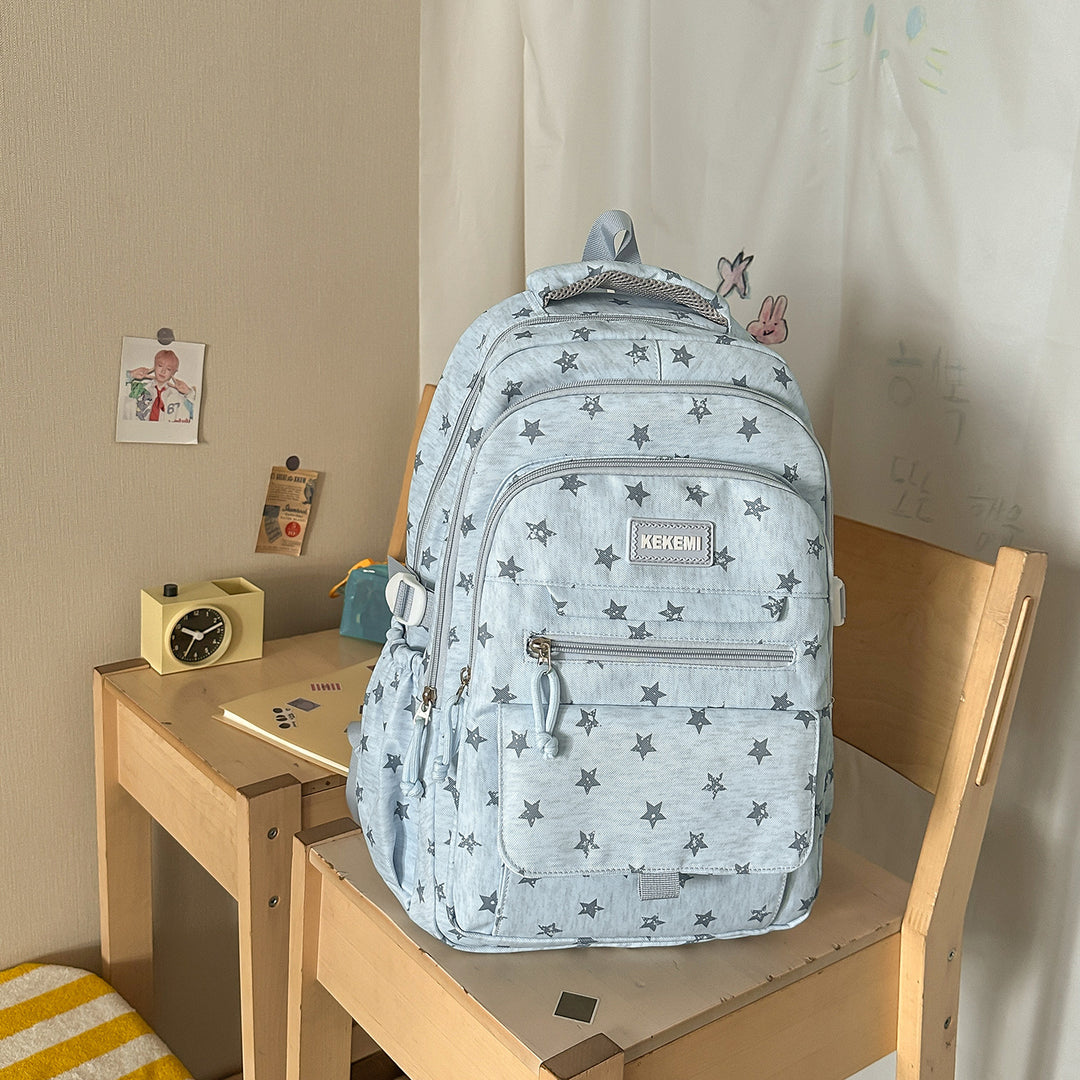 Stylish Star-Printed School Backpack Kalsten