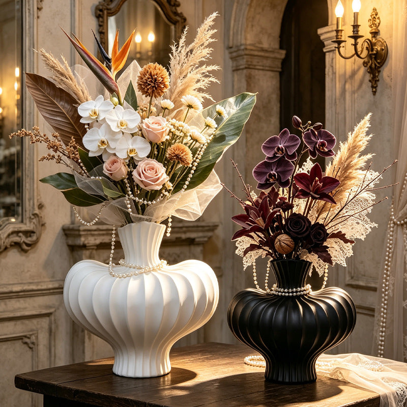 Sculpted Ribbed Decorative Vase Kalsten