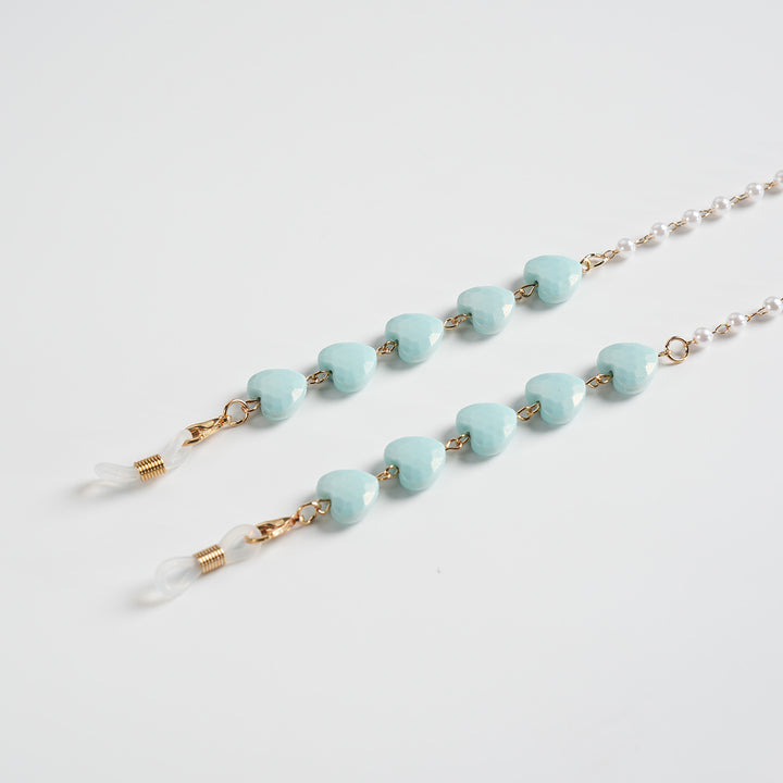 Heart-Shaped Beaded Eyewear Chain kalsten