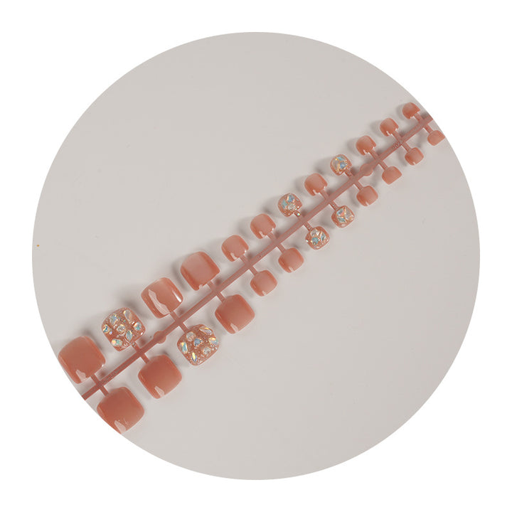 Elegant Press-On Nail Art Set with Gem Accents