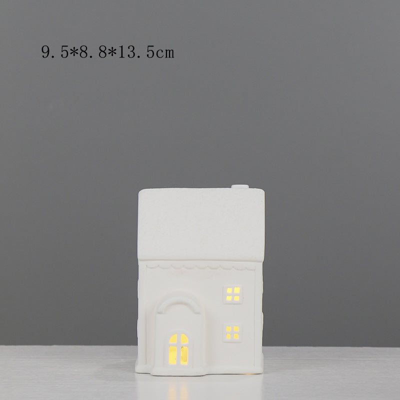 Ceramic House-Shaped Decorative Lantern Kalsten