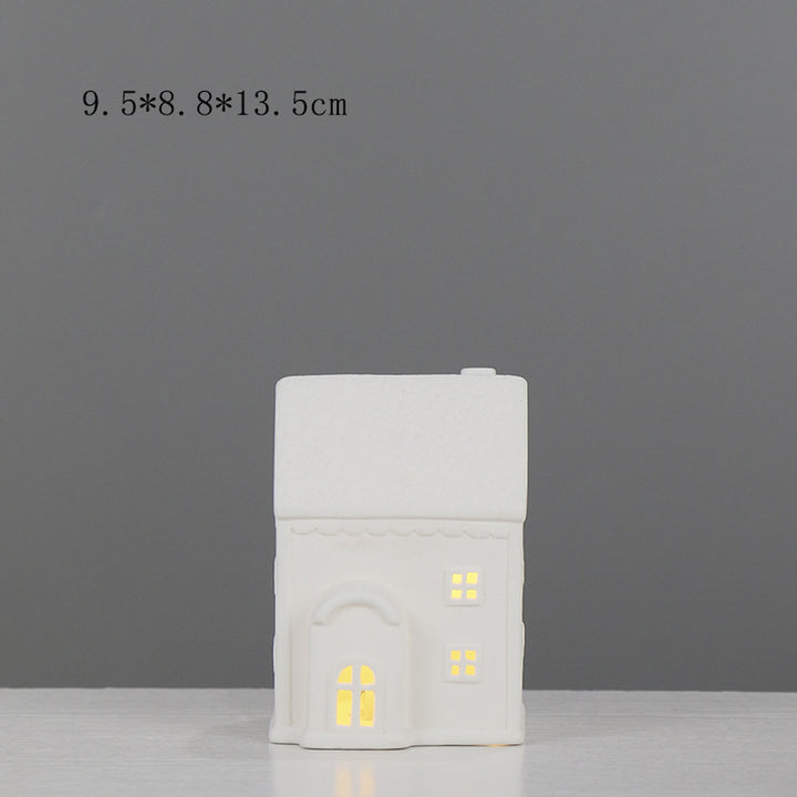 Ceramic House-Shaped Decorative Lantern Kalsten