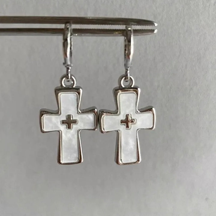 Heart-Inspired Cross Dangle Earrings Kalsten