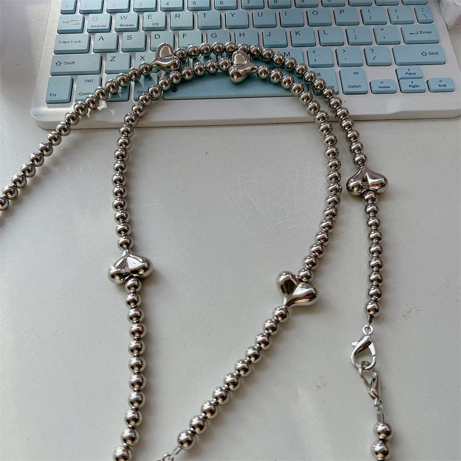 Stylish Heart-Accent Beaded Eyewear Chain Kalsten