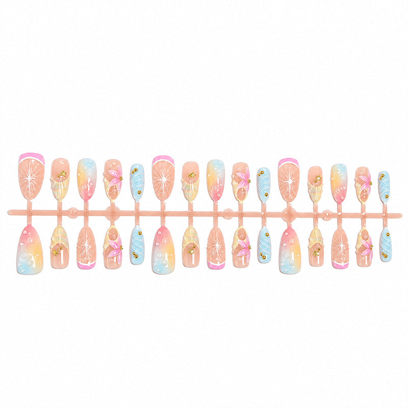 Artificial nails with creative flower and glitter detail Kalsten