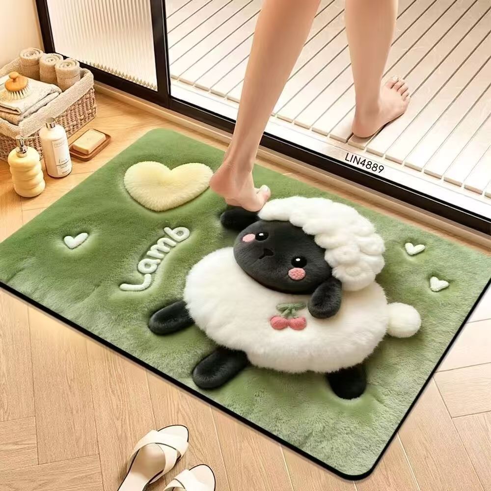 Plush Dog-Themed Kalsten Bath Mat