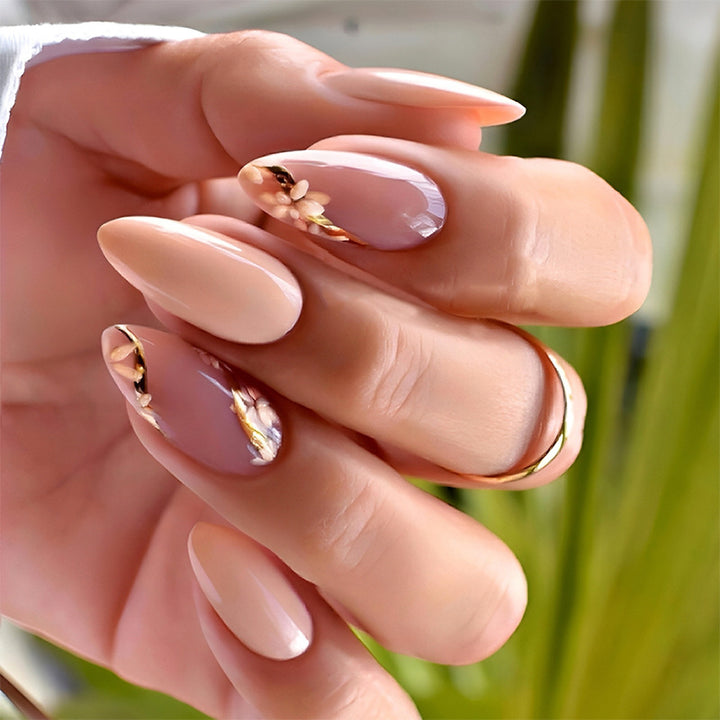 Premium Press-On Nail Set with Floral Accents Kalsten