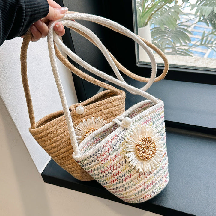 Floral Accent Handcrafted Shoulder Bag