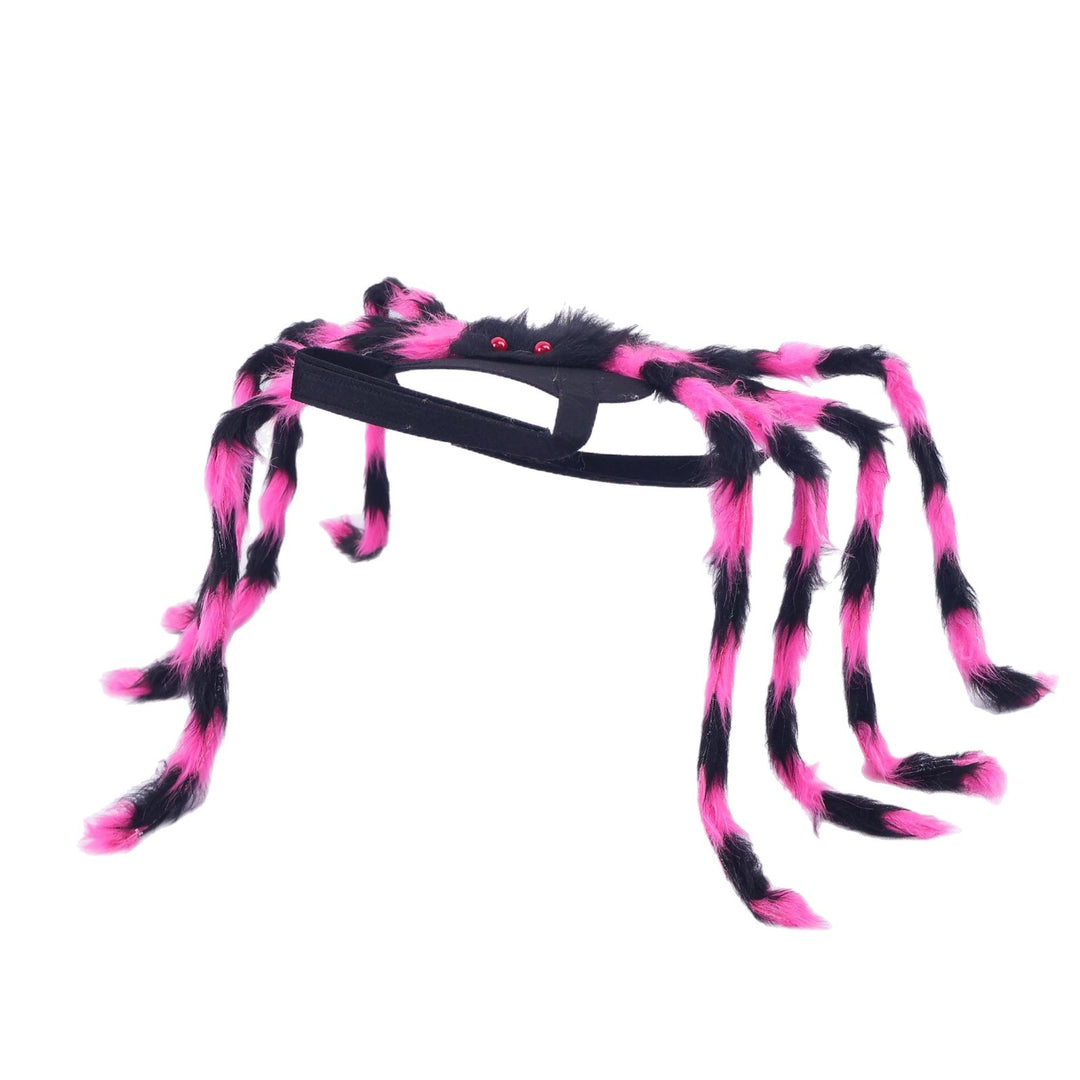 Costume headband with eight-legged plush spider and elastic headband