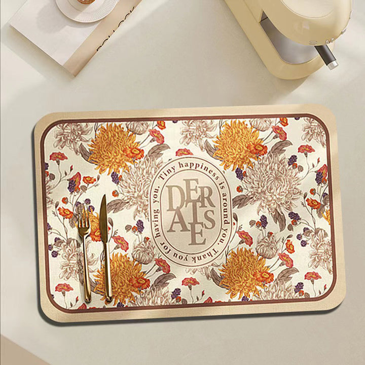 Floral Decorative Kitchen Mat Kalsten