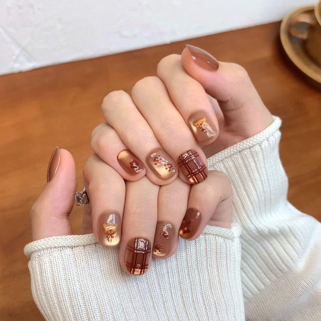Artistic Floral-Embellished Press-On Nail Art Kalsten