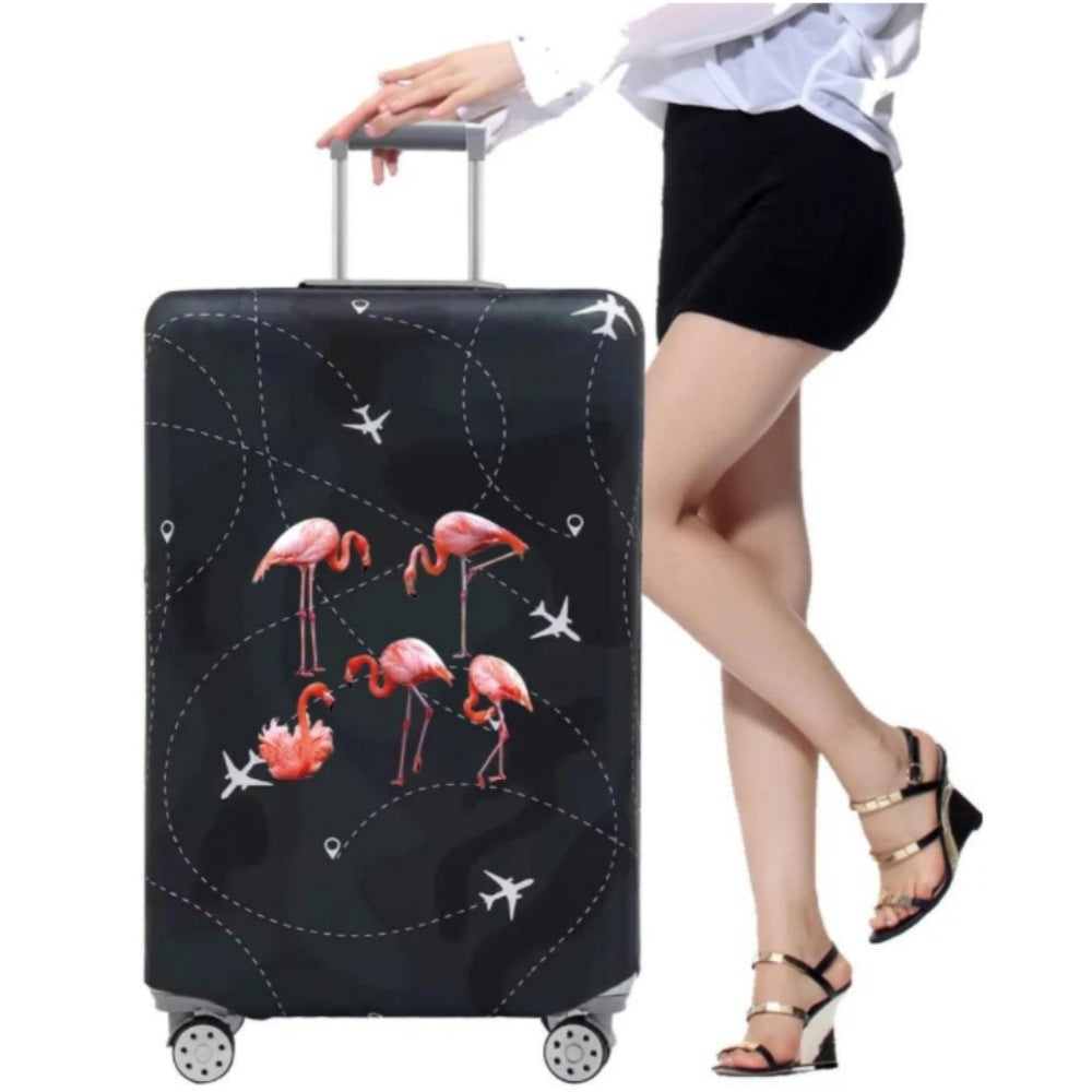 Women's Hard Shell Suitcase with Playful Flamingo Design Kalsten
