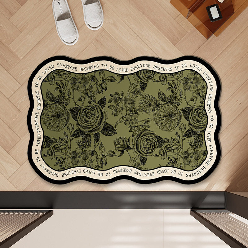 Floral Pattern Bath Mat