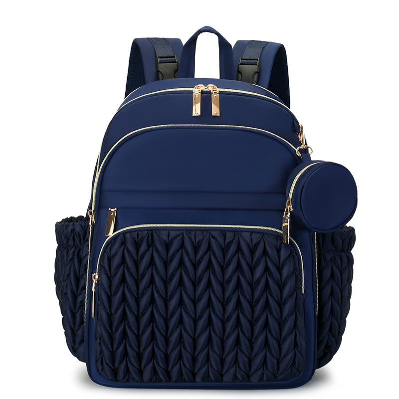 Chic Multi-Compartment Backpack with Stylish Braided Design Kalsten